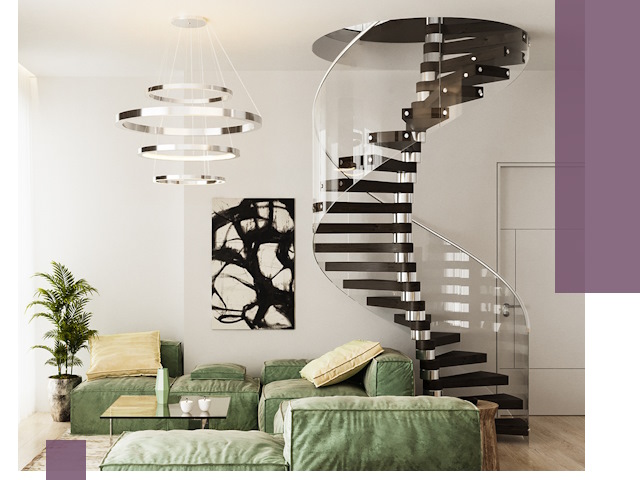 Лестницы для двухуровневой квартиры в Большой Камне — изготовление и монтаж