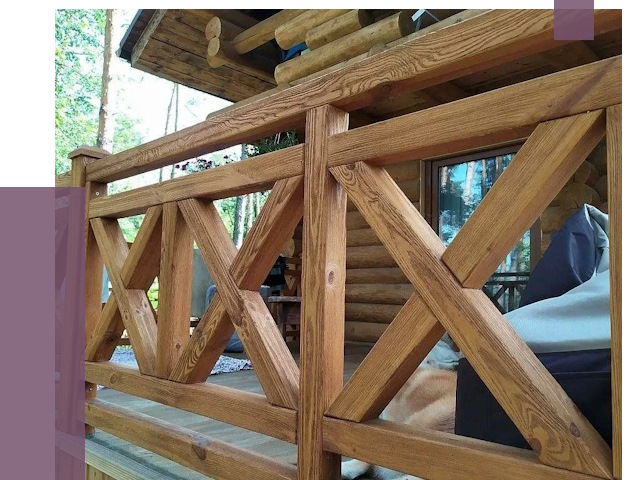 Деревянные перила под ключ в Большой Камне от 7606 руб. 