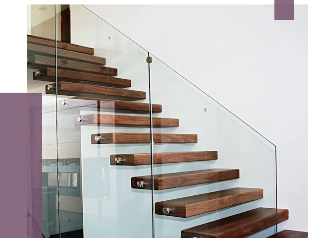 Стеклянные перила для лестницы в Большой Камне от 14704 руб.