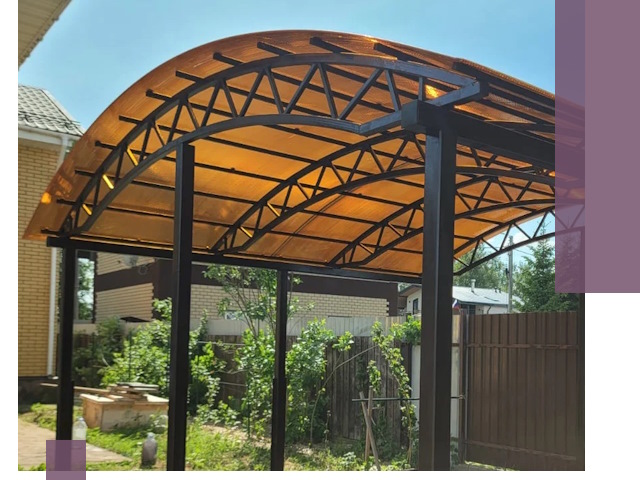 Изготовление навесов под ключ в Большой Камне из качественных материалов