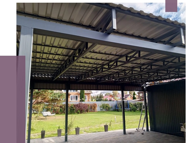 Монтаж навесов в Большой Камне от 7302 руб. — установка навеса | ПРОЛЁТ-Бль