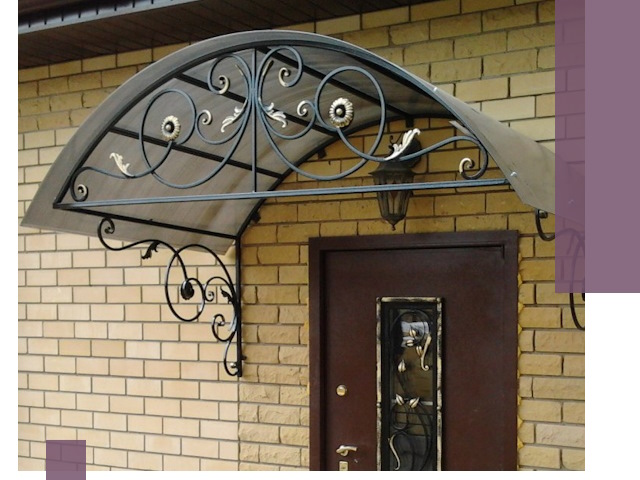 Изготовление козырьков из металла под ключ в Большой Камне