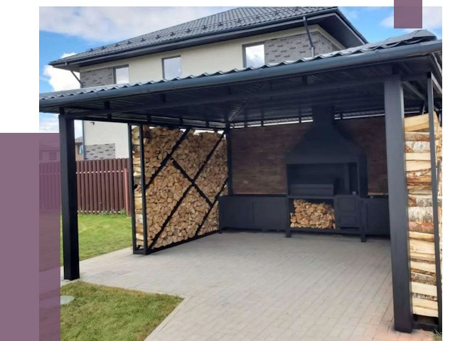 Навесы для барбекю в Большой Камне от 12626 руб. под ключ | ПРОЛЁТ-Бль