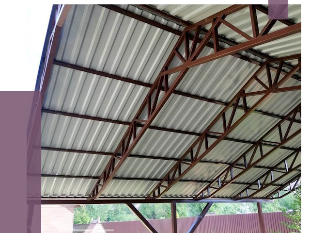 Навесы из профнастила в Большой Камне от 7302 руб. | ПРОЛЁТ-Бль