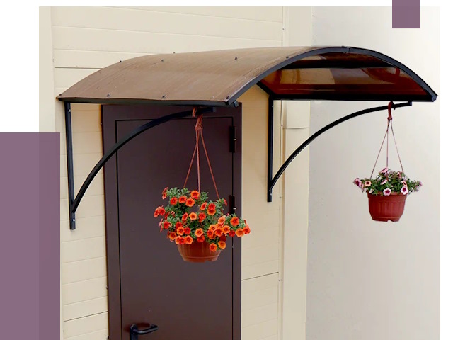 Козырьки над входом в Большой Камне от 14704 руб.  | ПРОЛЁТ-Бль