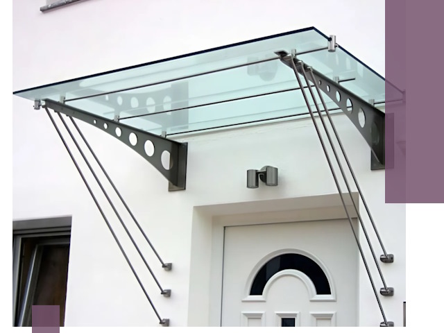 Козырьки над входом под ключ в Большой Камне — изготовление и монтаж