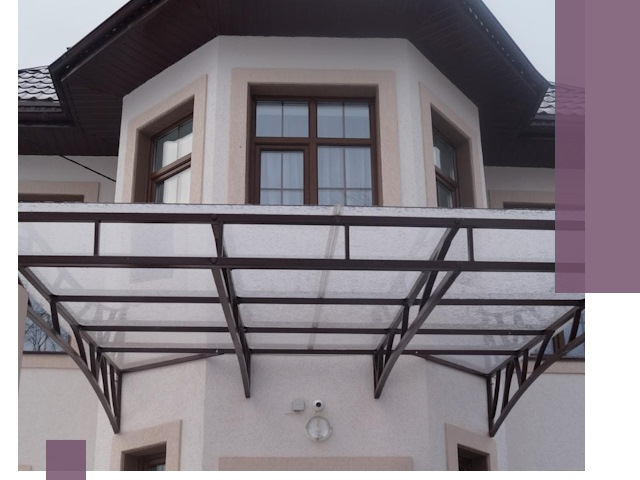 Козырьки из поликарбоната под ключ в Большой Камне