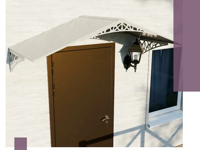 Металлические козырьки на входы и террасы в Большой Камне