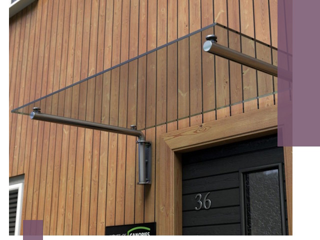 Стеклянные козырьки на входы и фасады в Большой Камне