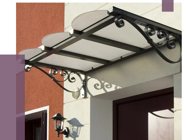 Односкатные козырьки в Большой Камне от 8316 руб.  | ПРОЛЁТ-Бль