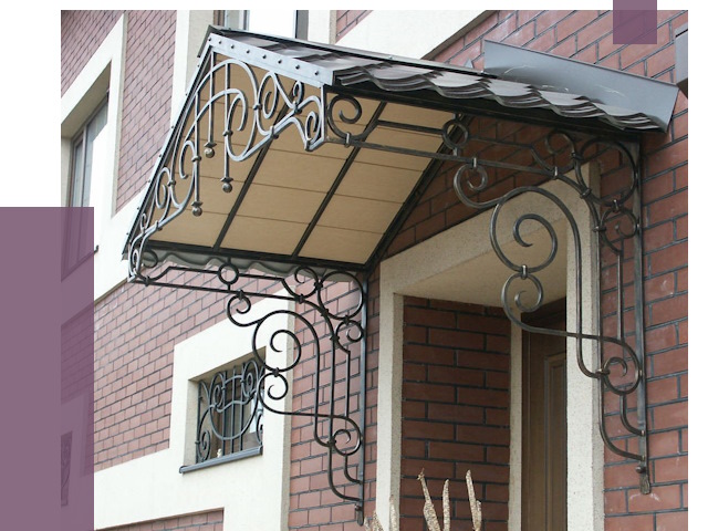 Двускатные козырьки в Большой Камне под ключ от 12676 руб.