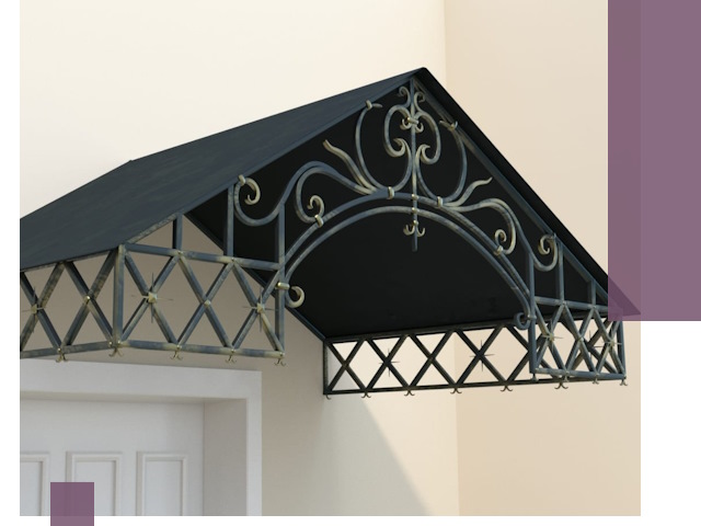 Двускатные металлические козырьки под ключ в Большой Камне